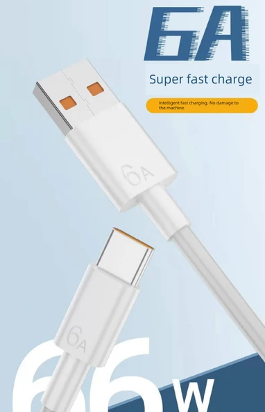 USB Type-C Kablo - 0.5 m 5A Süper Hızlı Şarj - 30 Dakikada 1 Paket Doldurur - 9