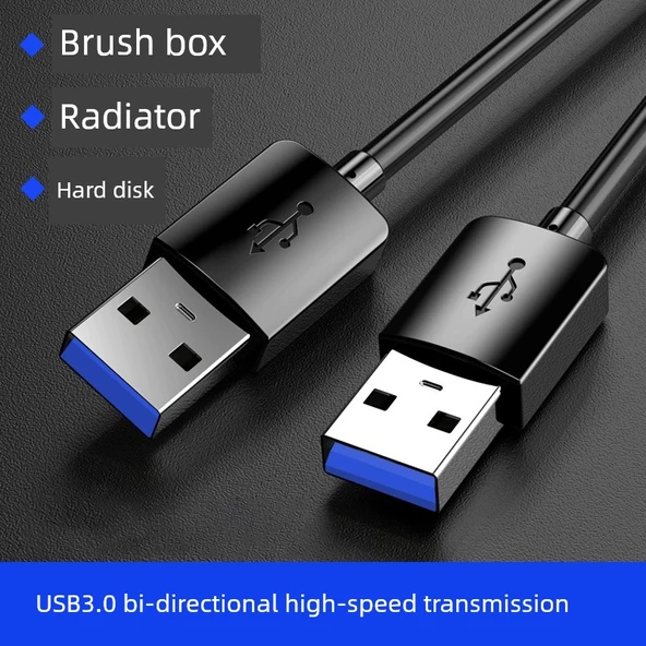 Çift Başlı USB 2.0 Veri Kablosu - Standart - 2m - 2