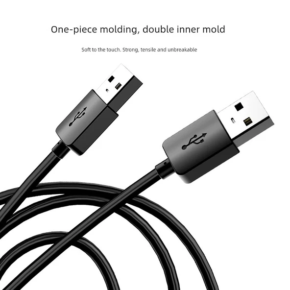 Çift Başlı USB 3.0 Veri Kablosu - Kıvrım - 5m (Model 2) - 5