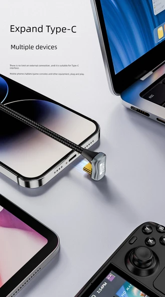 USB Type-C 3.2 Gen 2 Uzatma Kablosu - 3m U-bend Erkek - Dişi - 10