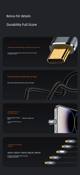 USB Type-C 3.2 Gen 2 Uzatma Kablosu - 3m U-bend Erkek - Dişi - 11