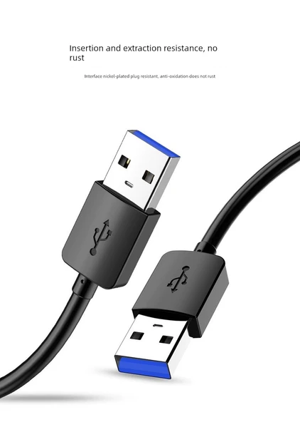 Çift Başlı USB 2.0 Veri Kablosu - Standart - 2m - 10