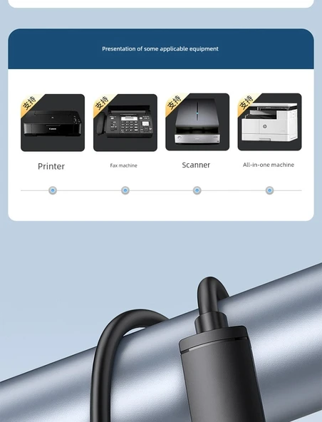 USB Veri Kablosu - 15m - Siyah - Plug and Play - 8