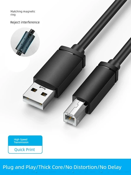 USB Veri Kablosu - 15m - Siyah - Plug and Play - 2