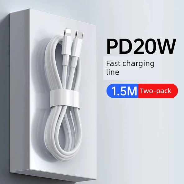 Lightning PD 20W USB-A Hızlı Şarj Veri Kablosu - 1.5 Metre PD Hızlı Şarj
