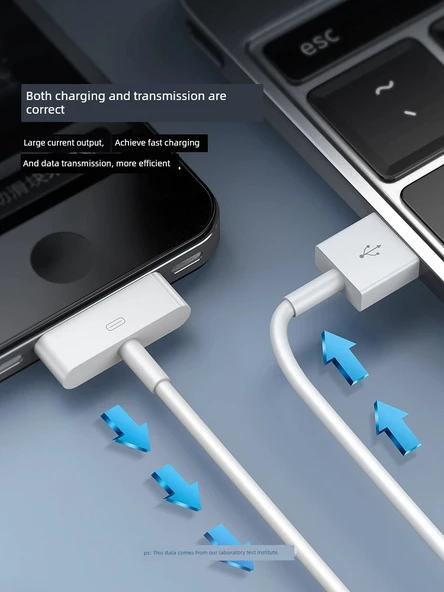 iPhone 4S Veri Kablosu Şarj Aleti - 1m - Veri Hattı 1 + 2.4A Şarj Başlığı - Şarj Seti - 5