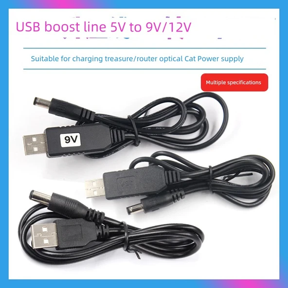 USB'den DC3.5x1.35mm Siyah Güç Kablosu 0.8 Metre Şarj Kablosu - 3
