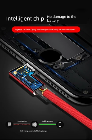 iPhone Elbow USB A to Lightning Kablo - 1m Soğuk Siyah (Model 2) - 10