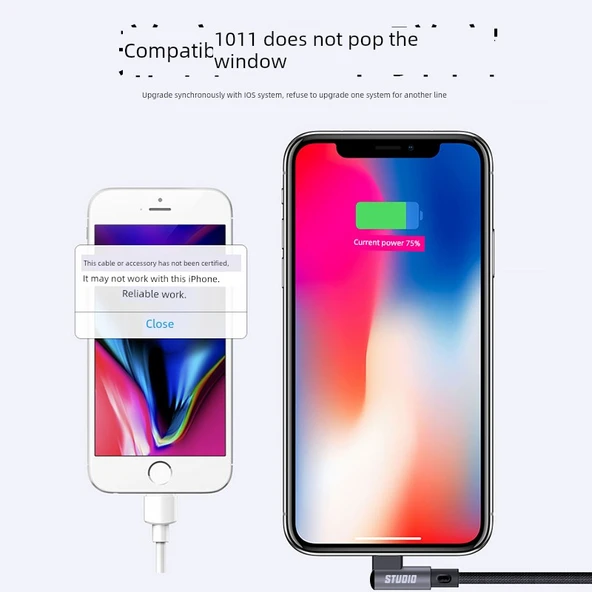 iPhone Elbow USB A to Lightning Kablo - 1m Soğuk Siyah (Model 2) - 5