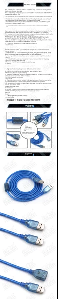 USB Uzatma Kablosu - Erkek - Dişi - 0.5m - 4