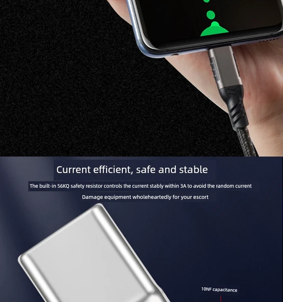 USB 3.2 Gen 2 Type-C Plastik Veri Kablosu 2m Düz Uç 10Gbps 60W - 10
