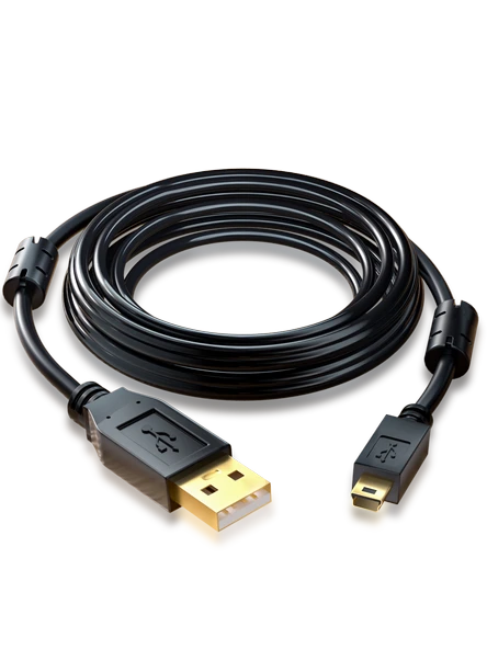 Mini USB Veri Kablosu - 3m Anti-İnterferans Çift Mıknatıslı Yüzük Kalın Bakır Kablo - 6