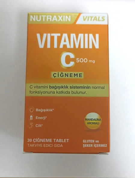 Nutraxin Vitamin C 500 mg Çiğneme Tableti