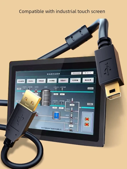 Mini USB Veri Kablosu - 3m Anti-İnterferans Çift Mıknatıslı Yüzük Kalın Bakır Kablo - 3