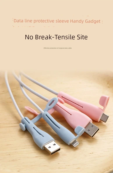 USB Kablo Koruyucu Kılıf - Apple 5W Siyah Toz Kapağı ile - 7