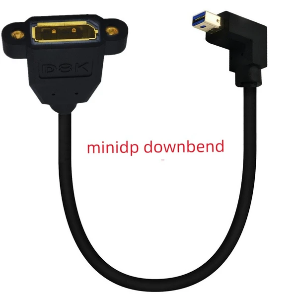 Mini DisplayPort to DisplayPort Adaptör Kablosu 8K Altın Kaplama - 0.3m Aşağı Eğik Mini DP - DP Dişi Somunlu