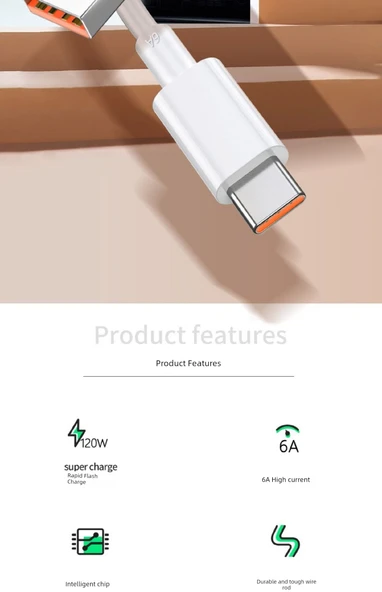 Note13pro Özel 67W 1.5m+2m Type-C Şarj Kablosu (2 Kablo) - 6