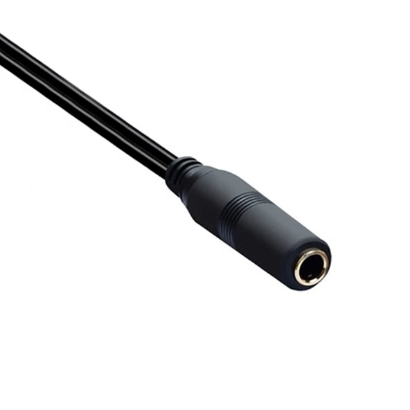 6.5mm Dişi - Çift RCA Erkek Ses Kablosu - Mono 6.5mm - Kırmızı ve Siyah - 0.25m - 3