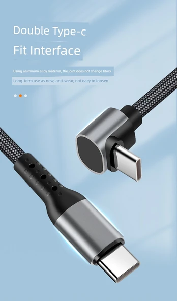 Tip C'den Lightning'e PD Hızlı Şarj Kablosu - 0.25m USB Yatay Kıvrım Tip C 100W - 9