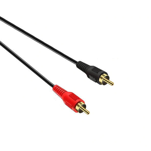 6.5mm Dişi - Çift RCA Erkek Ses Kablosu - Mono 6.5mm - Kırmızı ve Siyah - 0.25m - 4