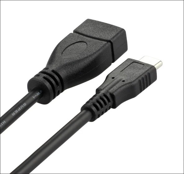 USB 3.1 Type-C to USB 3.0 OTG Veri Kablosu Adaptörü - 0.25m Altın Kaplama Yan Eğik (Model 2) - 10
