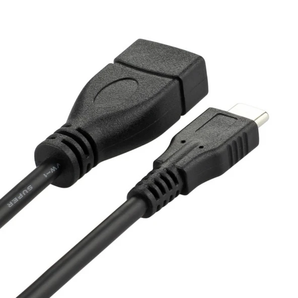 USB 3.1 Type-C to USB 3.0 OTG Veri Kablosu Adaptörü - 1m Altın Kaplama Yan Eğik - 4