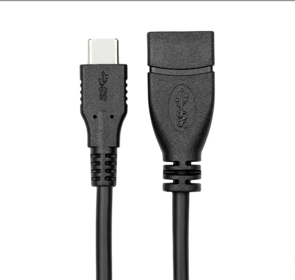 USB 3.1 Type-C to USB 3.0 OTG Veri Kablosu Adaptörü - 1m Altın Kaplama Yan Eğik - 11