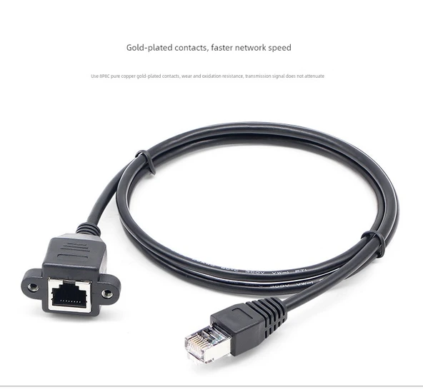 Dijital Kalkanlı CAT5 RJ45 Uzatma Kablosu - 1m - Film Korumalı - 5