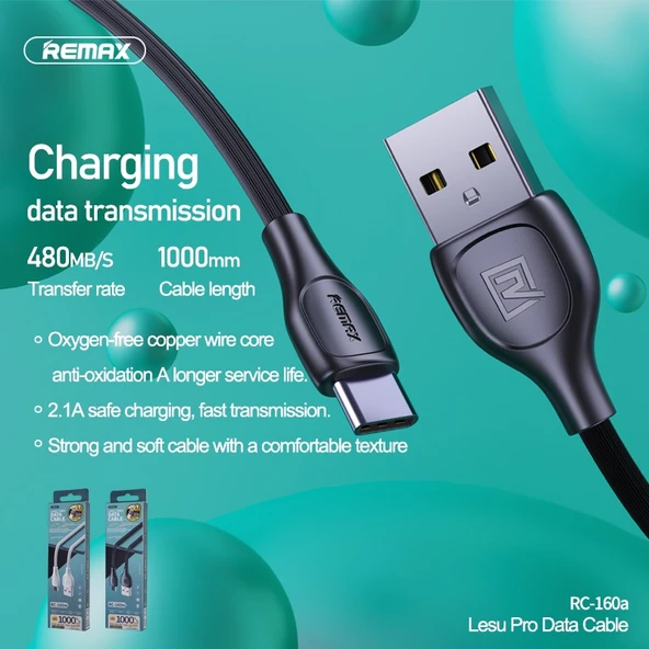 USB Type-C Veri Kablosu - Siyah - 1m - Android Uyumlu - 9