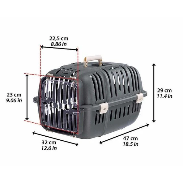 Ferplast Jet 10 Gri Kedi ve Köpek Taşıma Çantası - 5