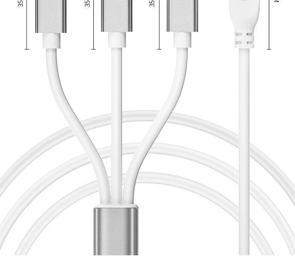 3-in-1 USB Veri Kablosu - 1m - Apple Bağlantıdan MIDI Entegre Hat - 10