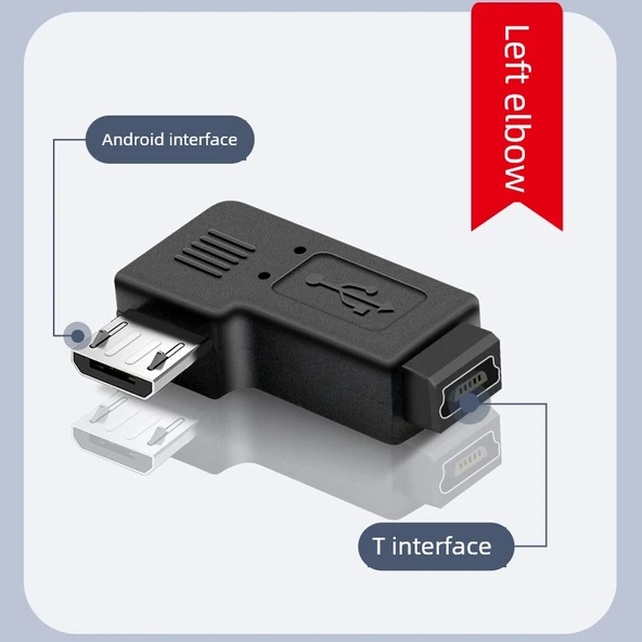 Android Arayüz Navigasyon Kayıt Cihazı Veri Kablosu Adaptörü - Micro USB Dişi ile Micro USB Erkek Patch Kablo -0.2 m - 4