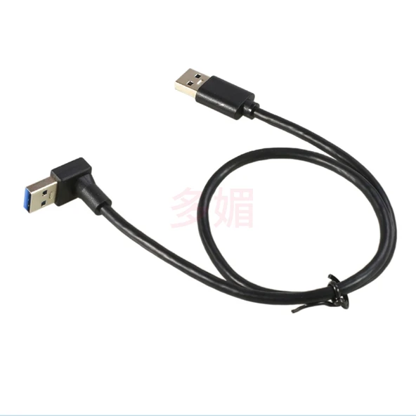 USB 3.0 Erkek Açı Uzatma Kablosu - 1 m Sol Eğri - Düz Baş - 11