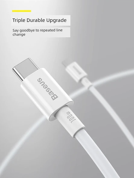 USB-C Hızlı Şarj Veri Kablosu - 2m Beyaz - 11