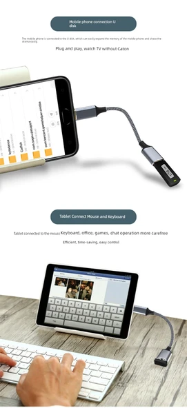 Veri Kablosu - Type-C'den USB 3.0'a - 1.5M - Gri - Örgü Takviye - 9