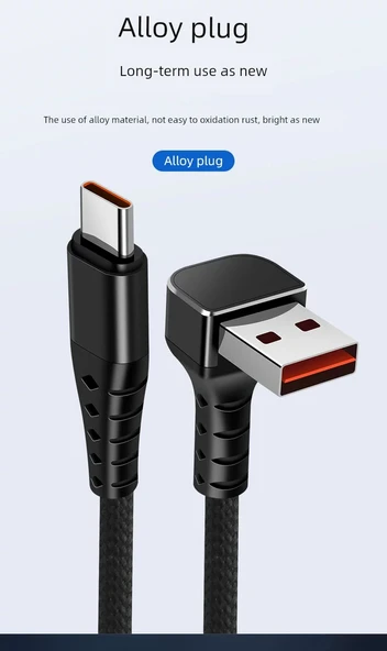 6A Süper Hızlı Şarj USB Kablo - 1m Yatay Kavisli/Düz Çizgi [Apple 15] - 11
