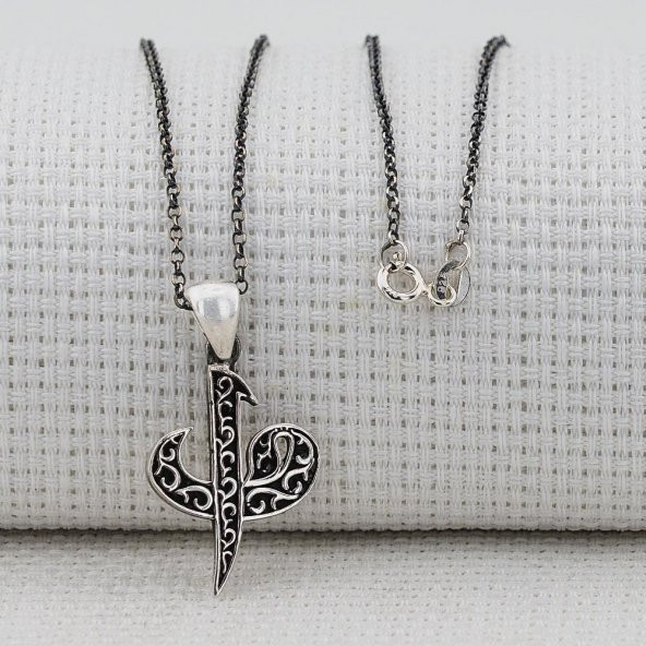 Elif Vav Tasarımlı 925 Ayar Gümüş Bayan Kolye - Resim 2