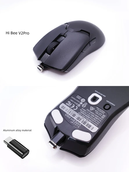 Kablosuz Fare Manyetik Şarj Kablosu - Type-C Adaptör + 2m Kablo - 5