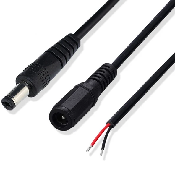 5.5x2.5mm Erkek DC Güç Kablosu - 1.5m - 10A Akım