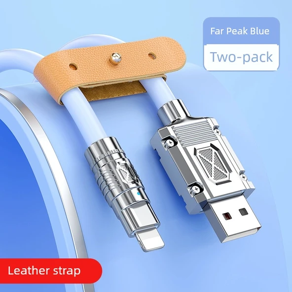 USB Veri Kablosu - Yuanfeng Mavi - 2m - Hızlı Şarj - 2 Paket