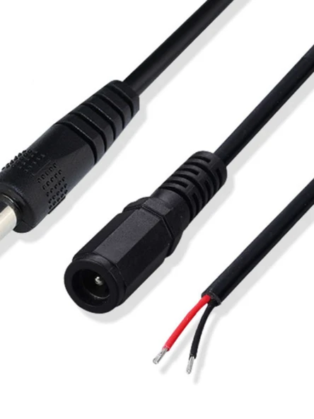 5.5x2.5mm Erkek DC Güç Kablosu - 3m - 10A Akım - 2