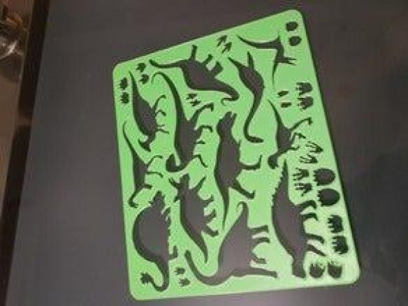 Dinozor Şablon Boyama Levha Organik Plastikten Oyuncak - 5