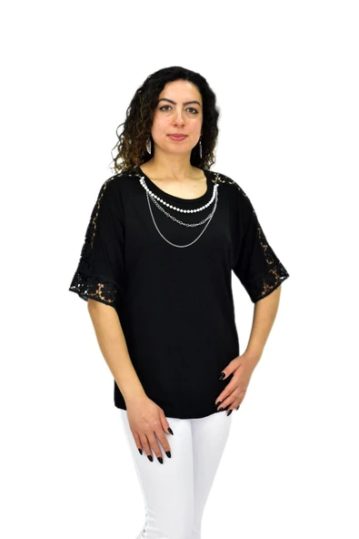 Kadın Kısa Kol Baskılı Bluz BGL-ST04708 - Resim 10