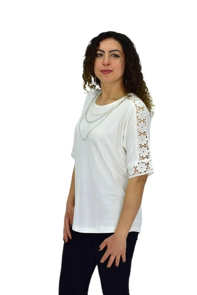 Kadın Kısa Kol Baskılı Bluz BGL-ST04708 - Resim 9