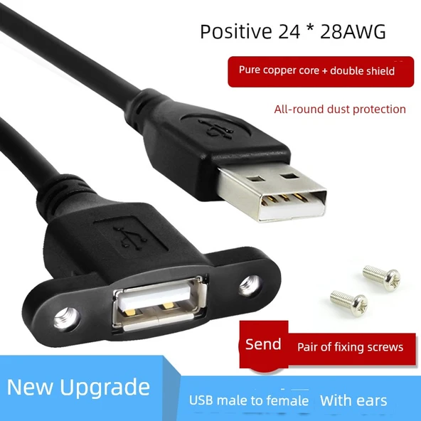 USB 2.0 Uzatma Kablosu - 0.5M - [Klasik] Erkek - Dişi Kulaklı - 2