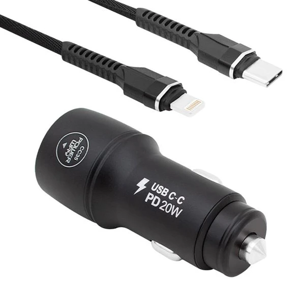 Powerway CC35 Yeni Nesil USB-C (iPhone To Type-C) Araç Şarj Seti (PD18W) - Resim 2