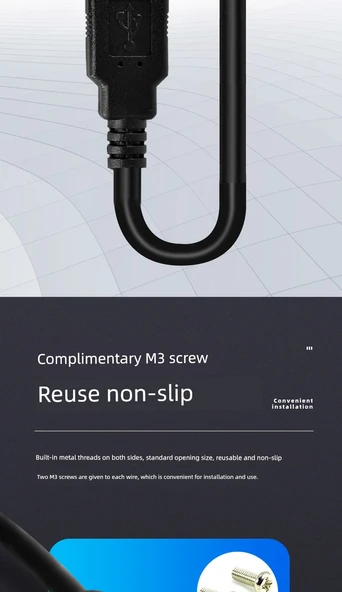 USB 2.0 Uzatma Kablosu - 0.3M - [Klasik] Erkek - Dişi Kulaklı - 9