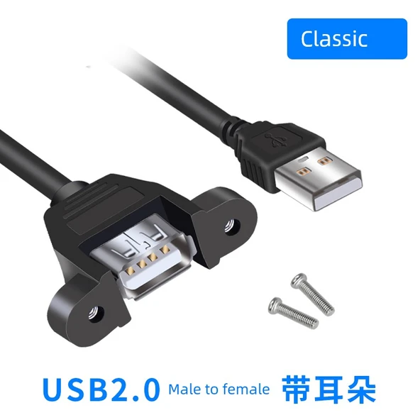 USB 2.0 Uzatma Kablosu - 0.5M - [Klasik] Erkek - Dişi Kulaklı
