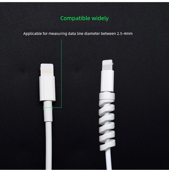 USB Kablo Koruyucu Kılıf - 6 Paket - Açık Mavi - 10
