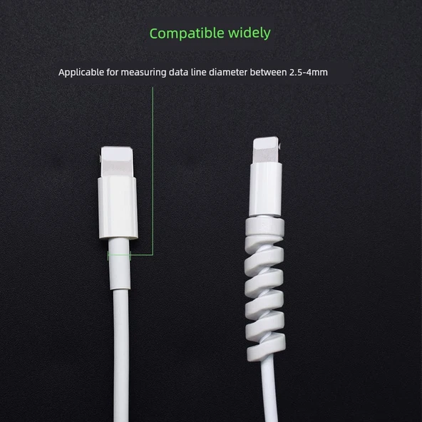USB Kablo Koruyucu Kılıf - 6 Paket - Açık Mavi - 4